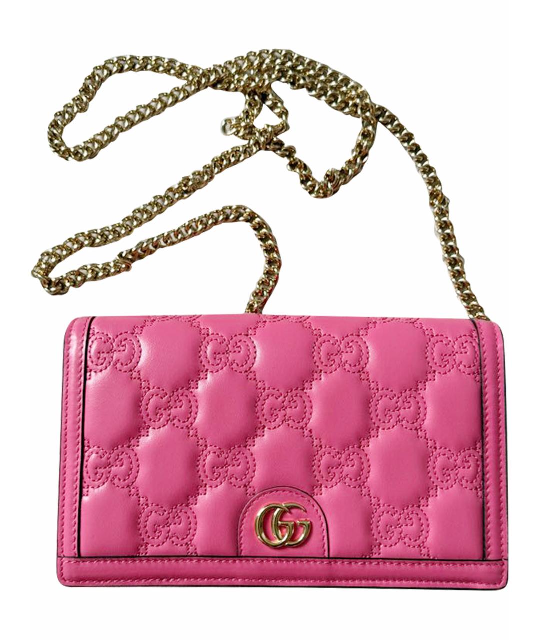 GUCCI Розовая кожаная сумка через плечо, фото 1