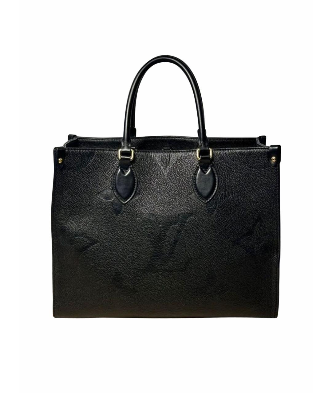 LOUIS VUITTON Черная кожаная сумка тоут, фото 1