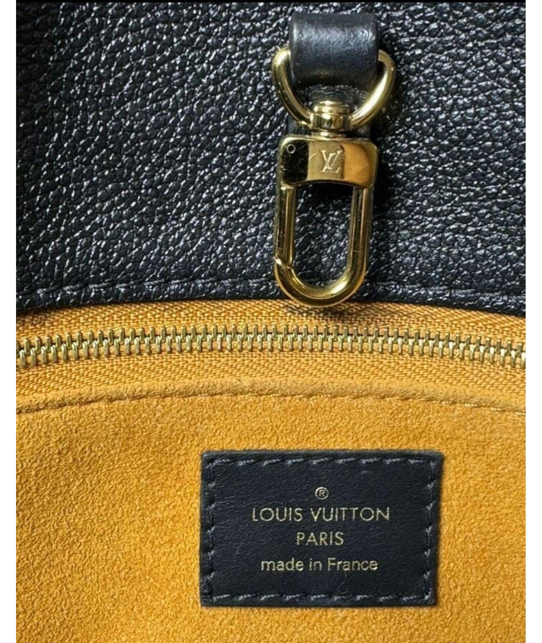 LOUIS VUITTON Черная кожаная сумка тоут, фото 5