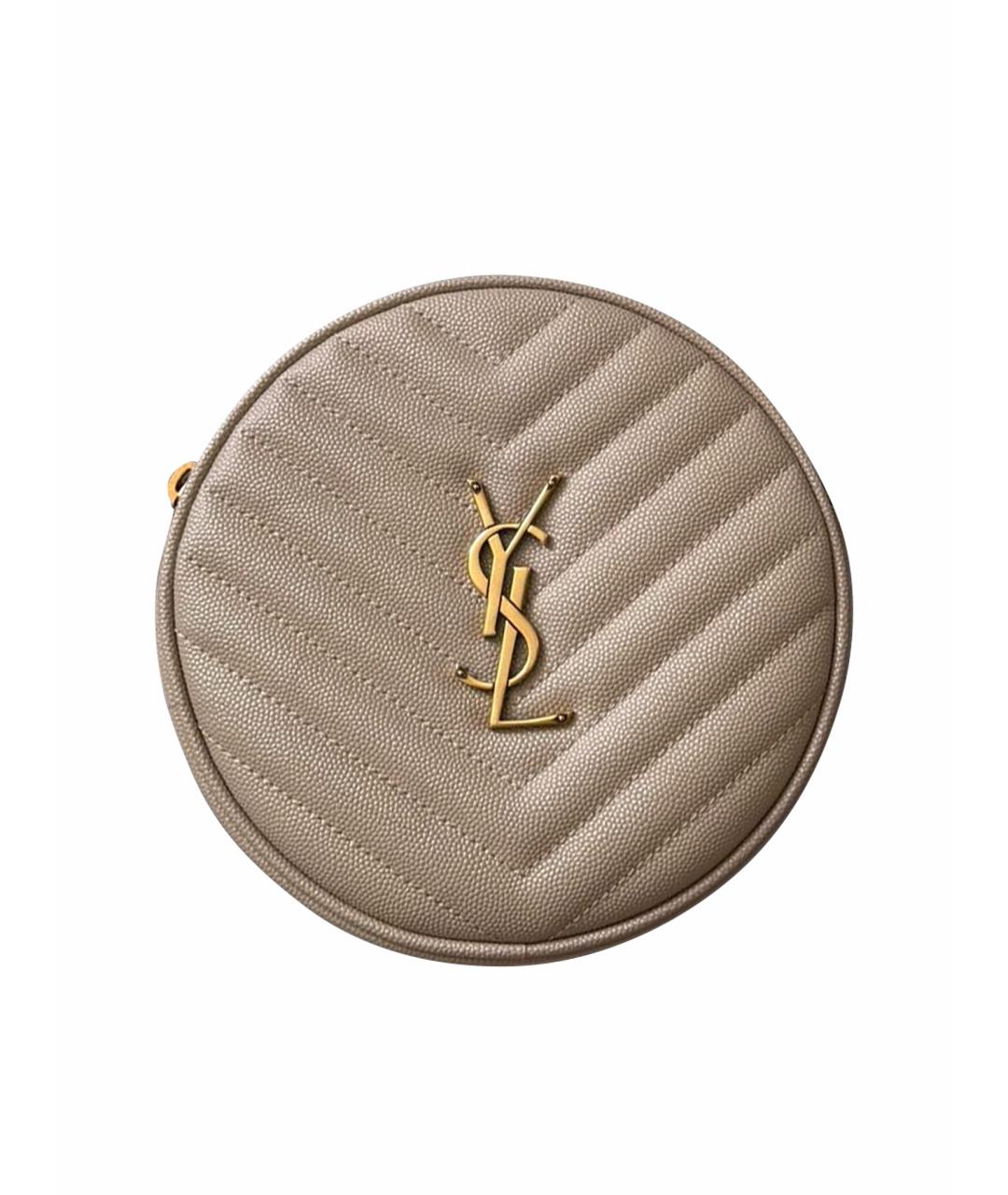 SAINT LAURENT Бежевая кожаная сумка через плечо, фото 1