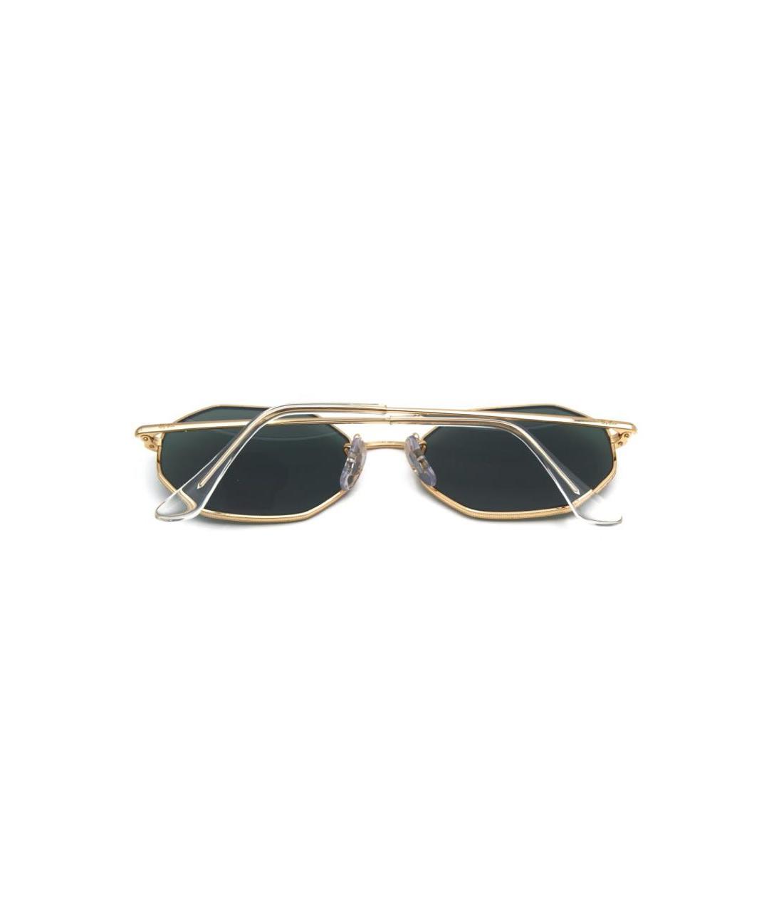 RAY BAN Золотые металлические солнцезащитные очки, фото 6