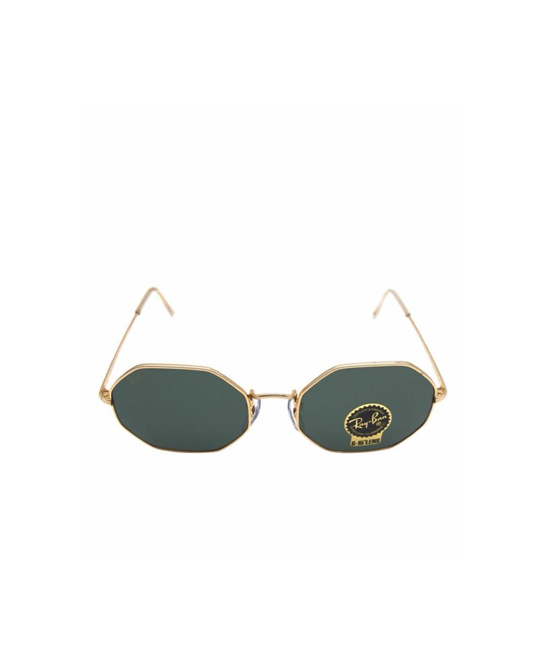 RAY BAN Золотые металлические солнцезащитные очки, фото 7