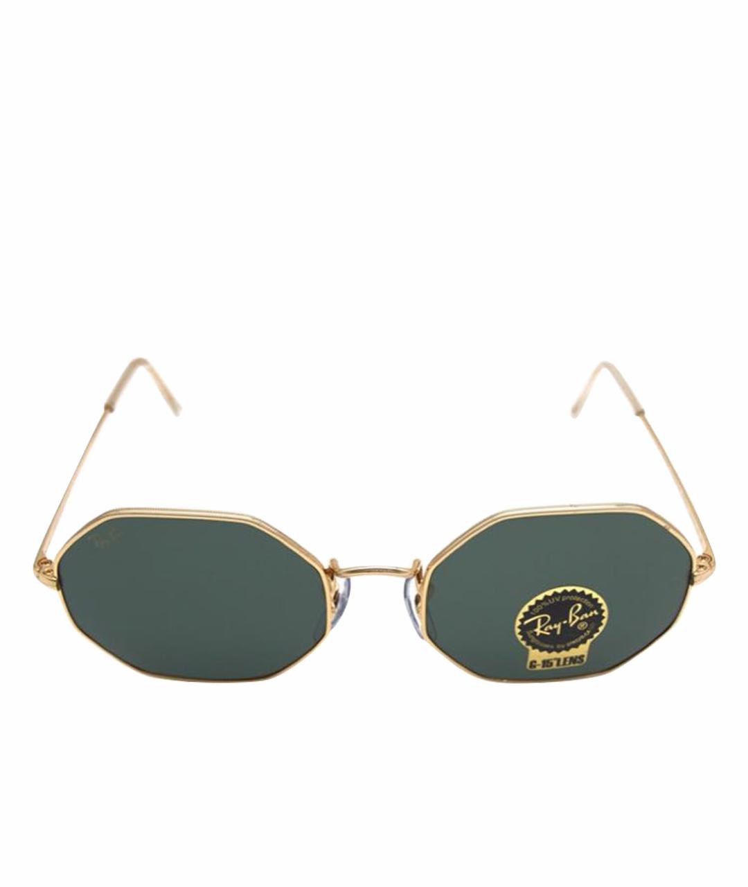 RAY BAN Золотые металлические солнцезащитные очки, фото 1