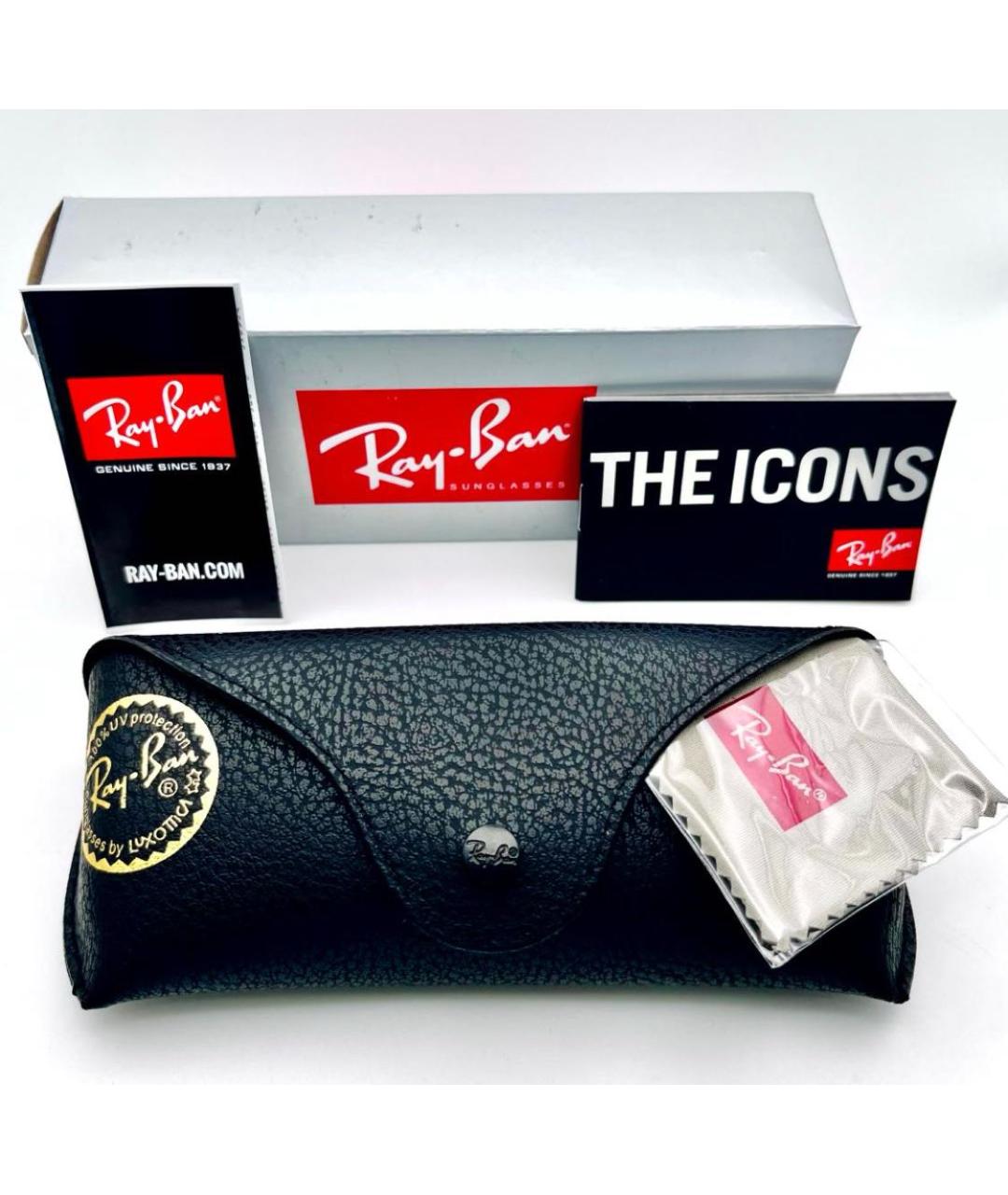 RAY BAN Золотые металлические солнцезащитные очки, фото 4