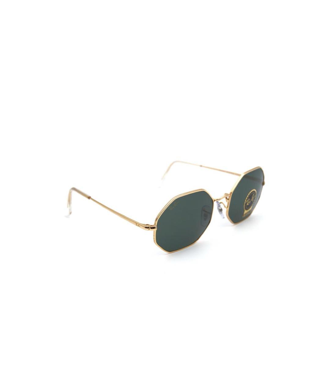 RAY BAN Золотые металлические солнцезащитные очки, фото 2