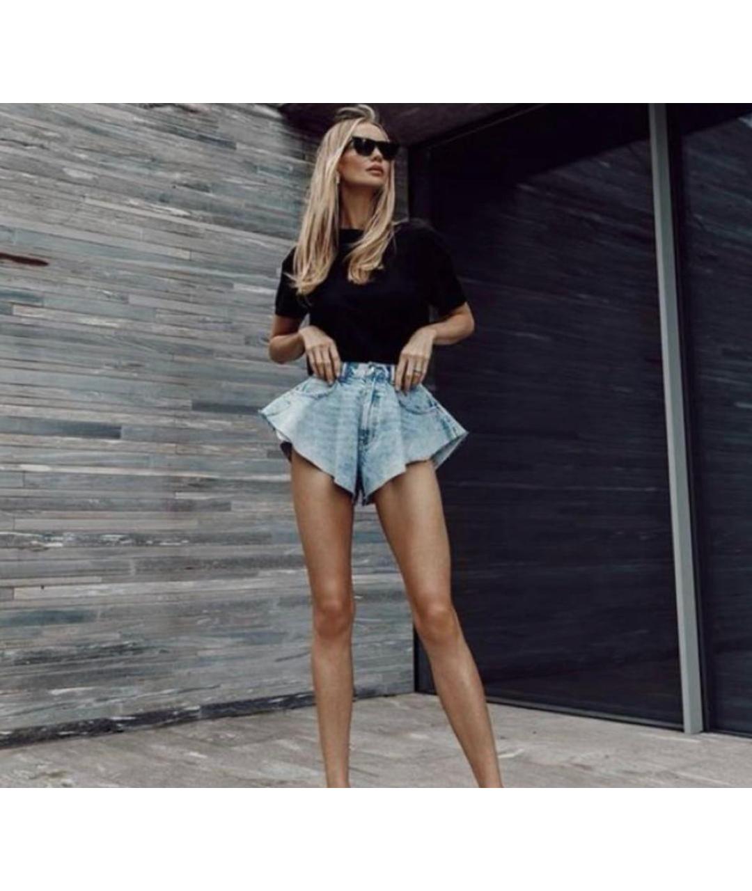 ALEXANDER WANG Голубые хлопковые шорты, фото 5