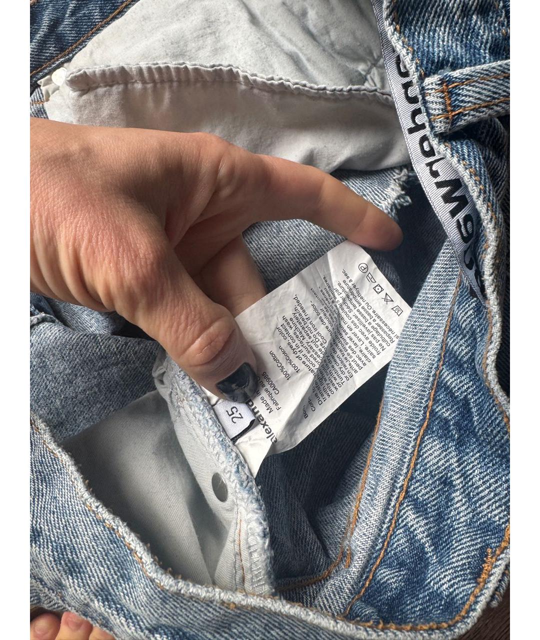 ALEXANDER WANG Голубые хлопковые шорты, фото 4