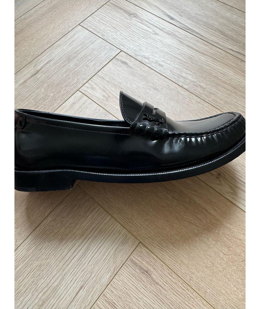SAINT LAURENT Черные лоферы из лакированной кожи, фото 5
