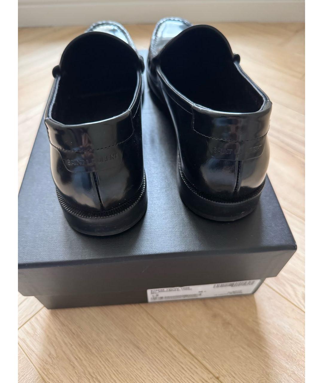 SAINT LAURENT Черные лоферы из лакированной кожи, фото 4