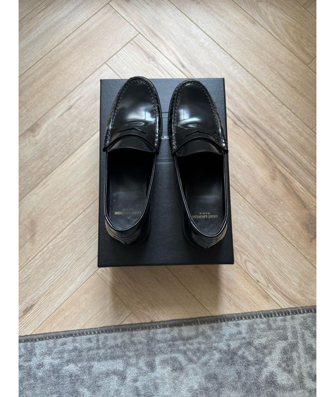 SAINT LAURENT Черные лоферы из лакированной кожи, фото 3
