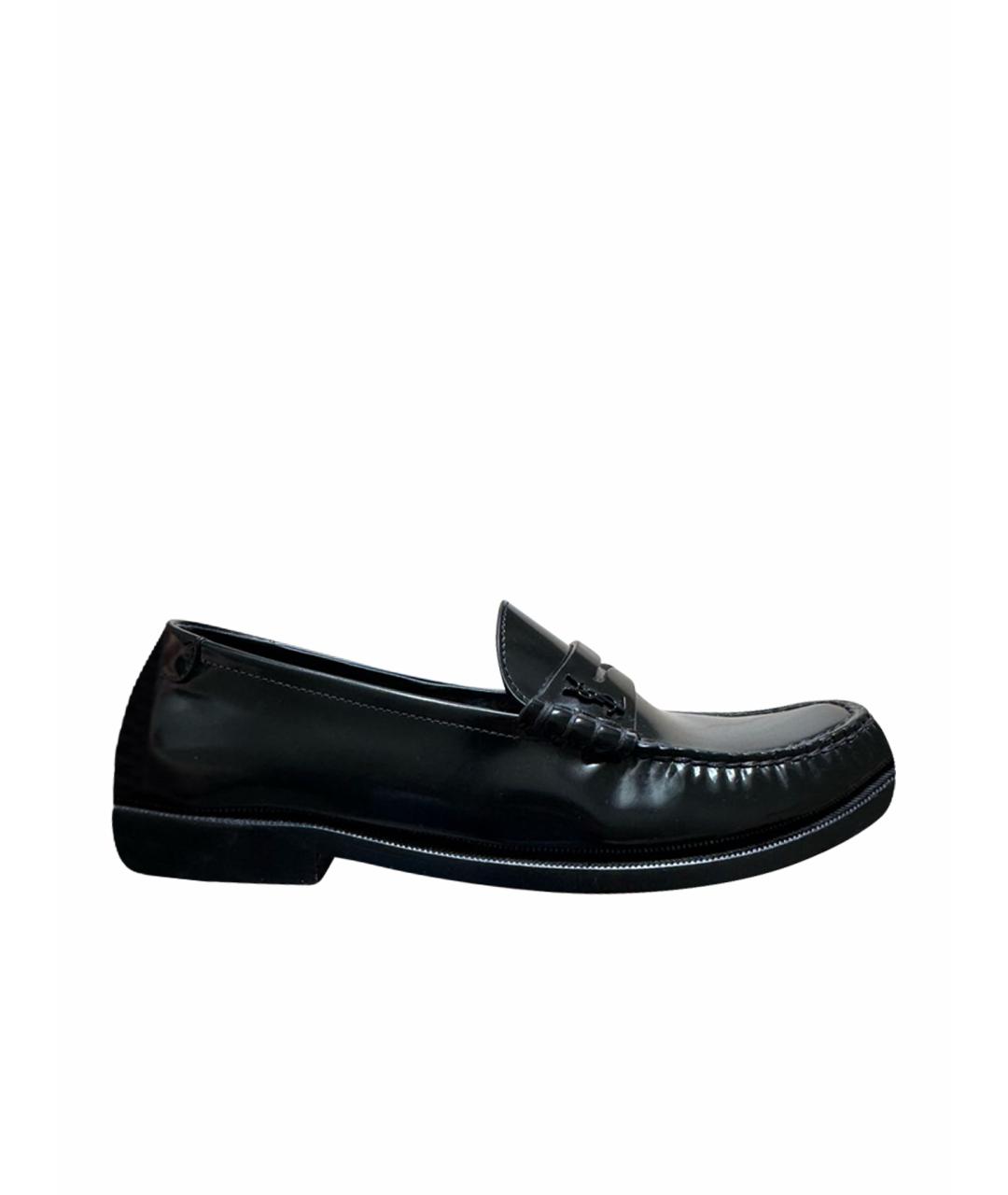 SAINT LAURENT Черные лоферы из лакированной кожи, фото 1