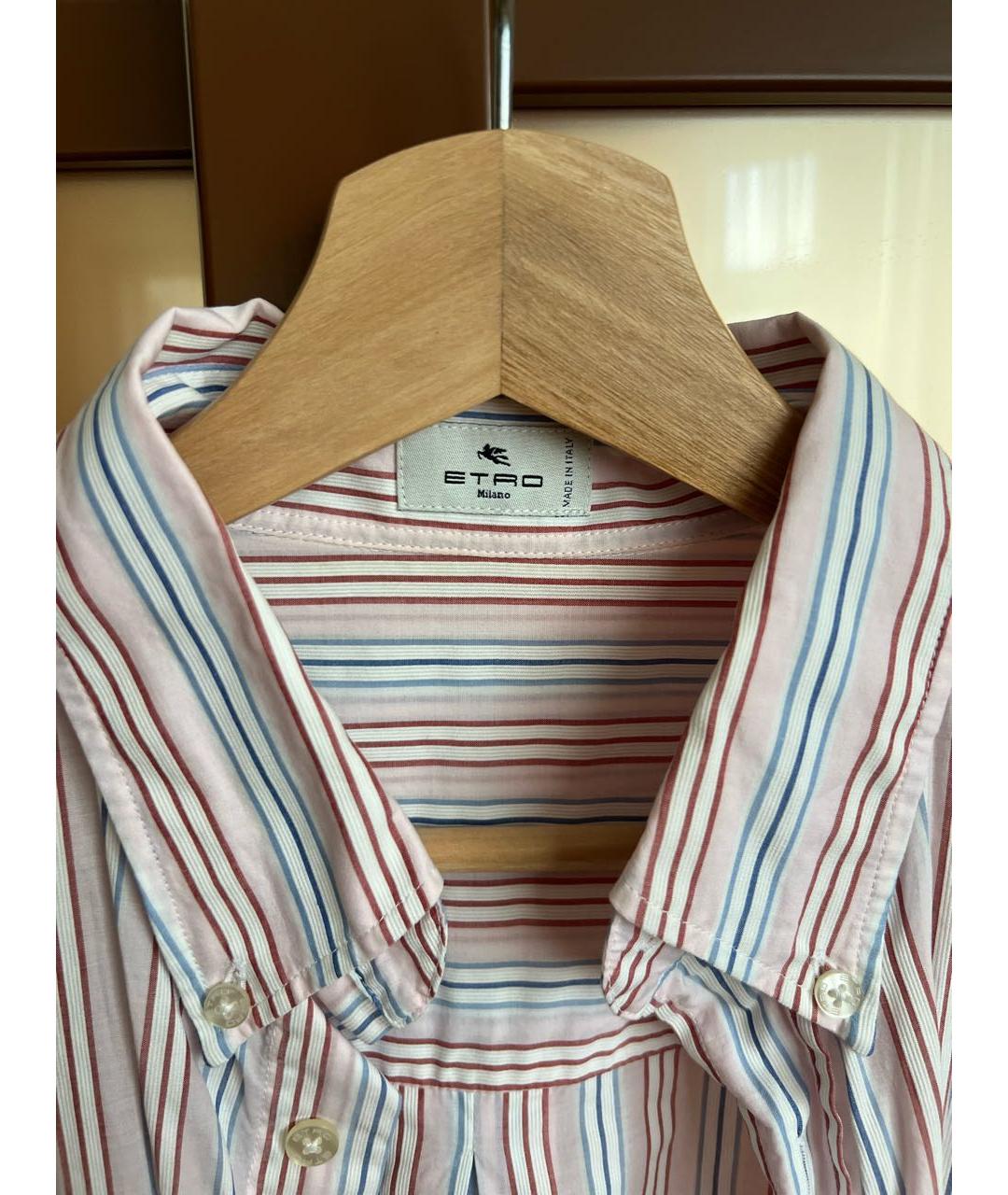 ETRO Розовая хлопковая рубашка, фото 4