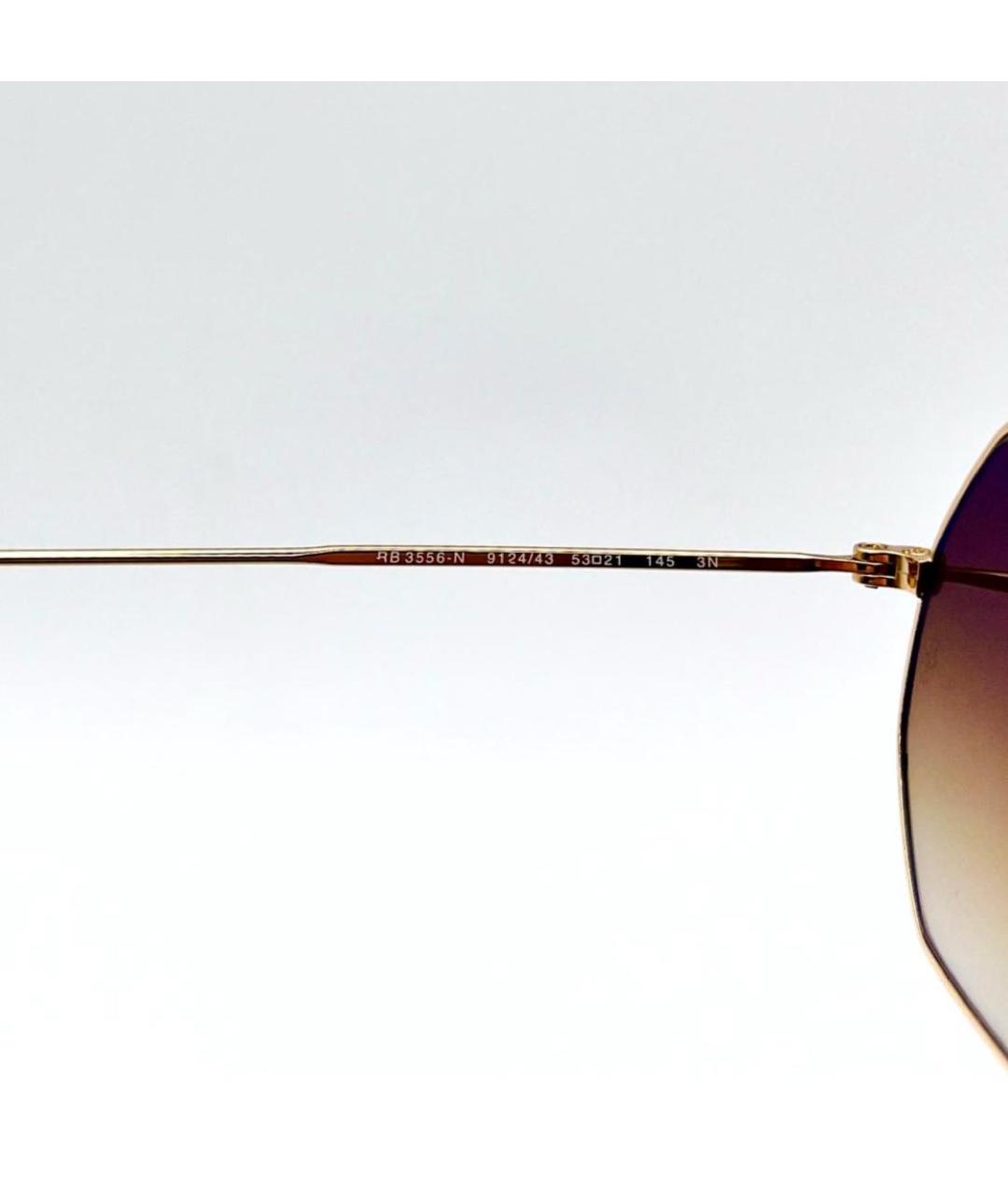 RAY BAN Золотые металлические солнцезащитные очки, фото 5