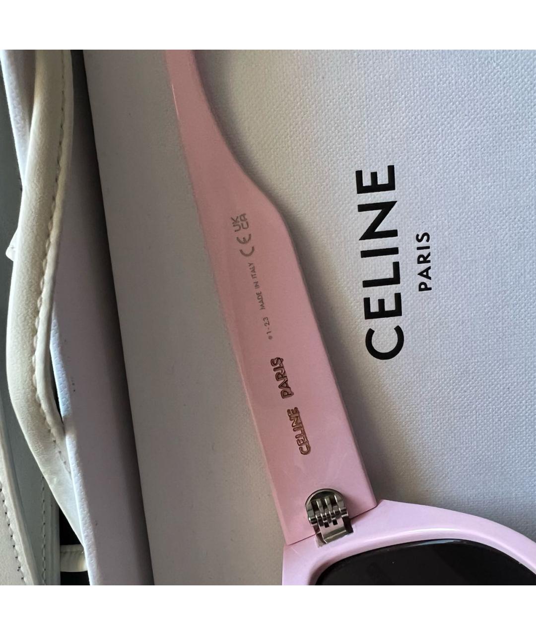 CELINE Розовые пластиковые солнцезащитные очки, фото 3