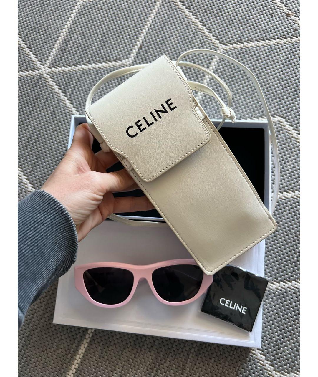 CELINE Розовые пластиковые солнцезащитные очки, фото 9