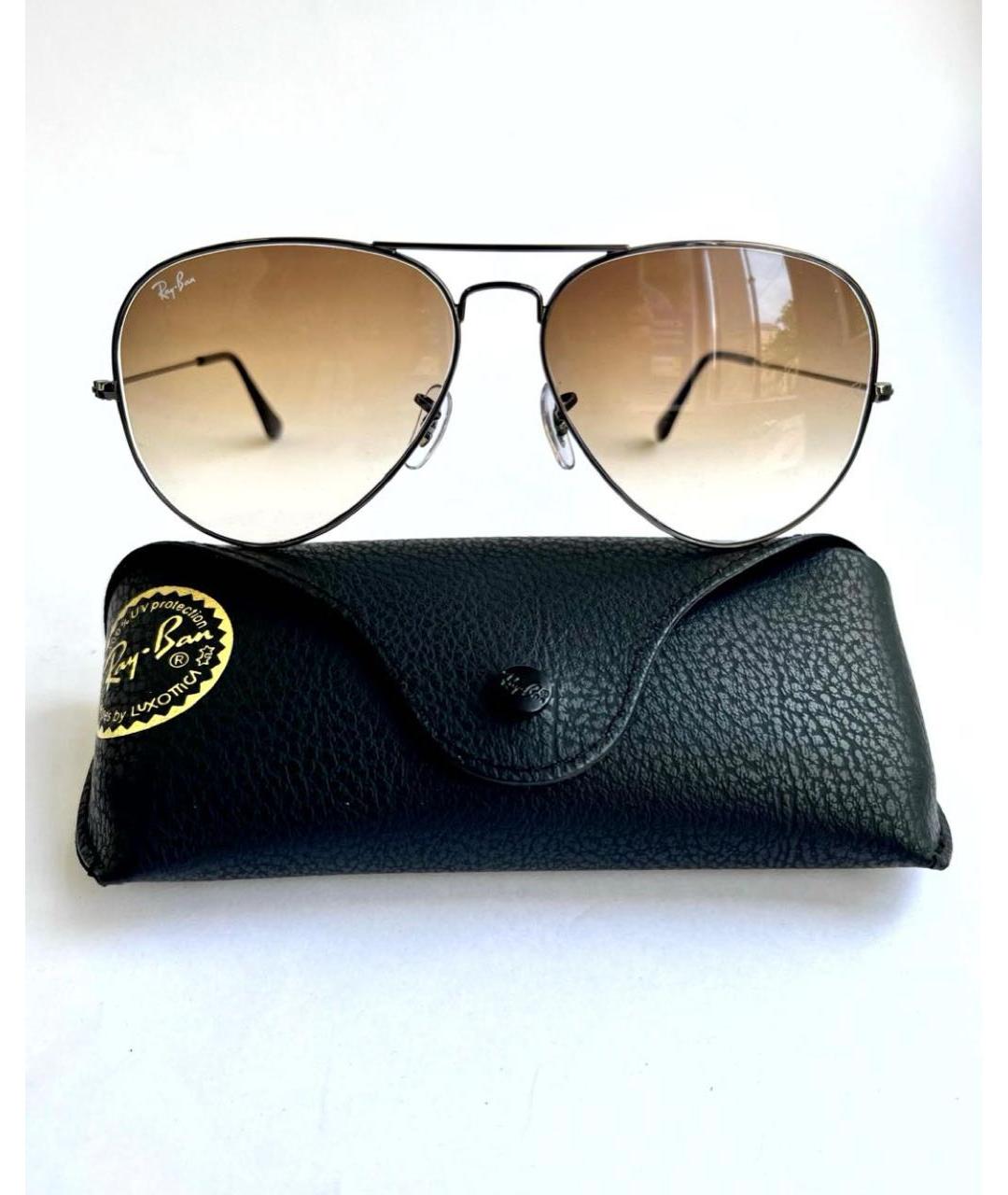RAY BAN Черные металлические солнцезащитные очки, фото 7