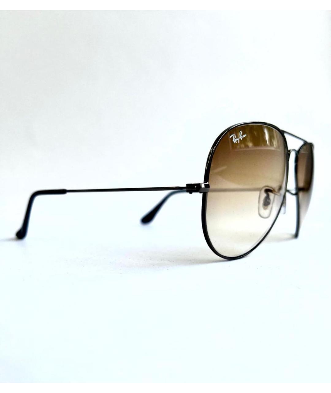 RAY BAN Черные металлические солнцезащитные очки, фото 2