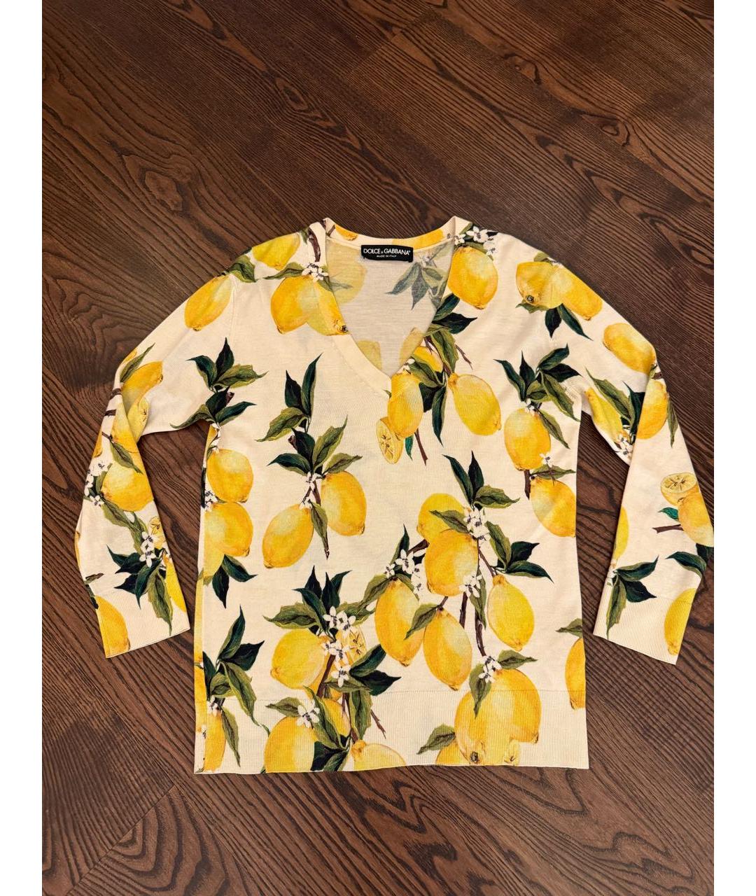 DOLCE&GABBANA Желтый кашемировый джемпер / свитер, фото 7