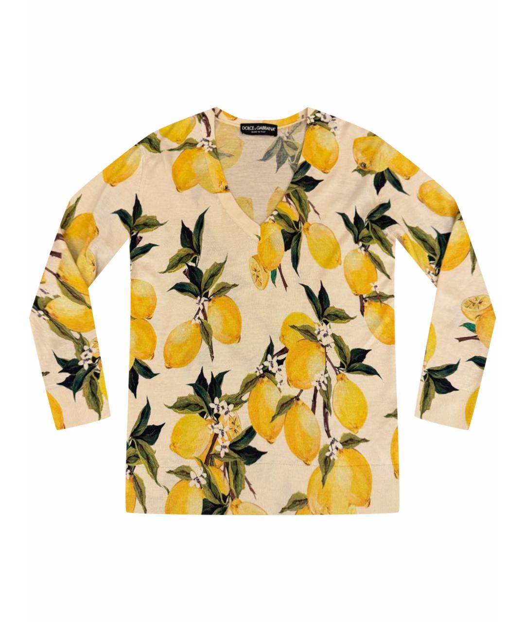 DOLCE&GABBANA Желтый кашемировый джемпер / свитер, фото 1