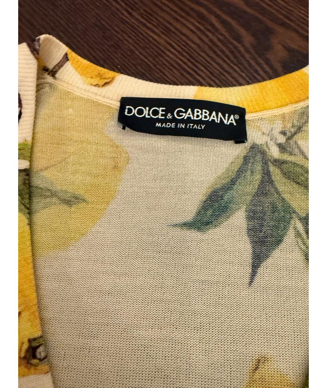 DOLCE&GABBANA Желтый кашемировый джемпер / свитер, фото 2