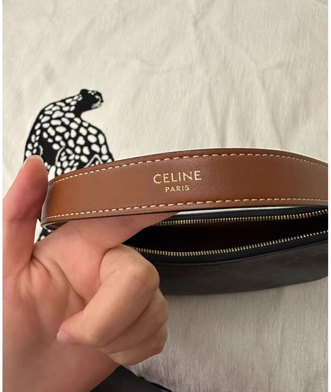 CELINE Коричневая кожаная сумка через плечо, фото 3