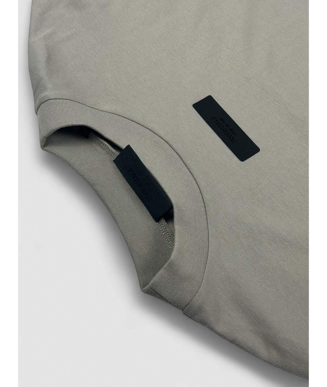 FEAR OF GOD ESSENTIALS Бежевая хлопковая футболка, фото 4