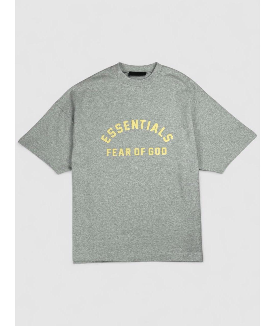 FEAR OF GOD ESSENTIALS Серая хлопковая футболка, фото 6