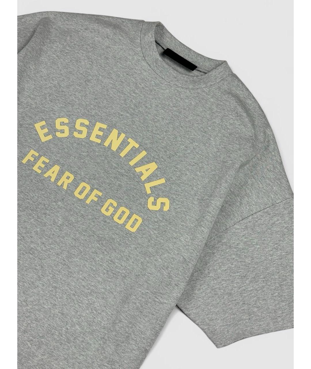 FEAR OF GOD ESSENTIALS Серая хлопковая футболка, фото 2