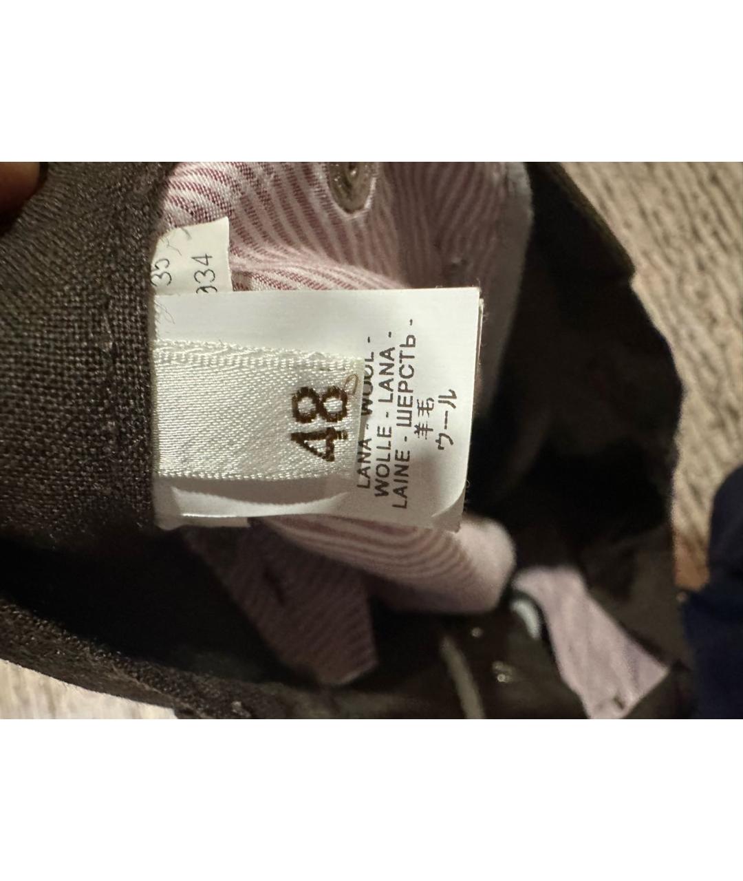 BRUNELLO CUCINELLI Коричневые шерстяные классические брюки, фото 4