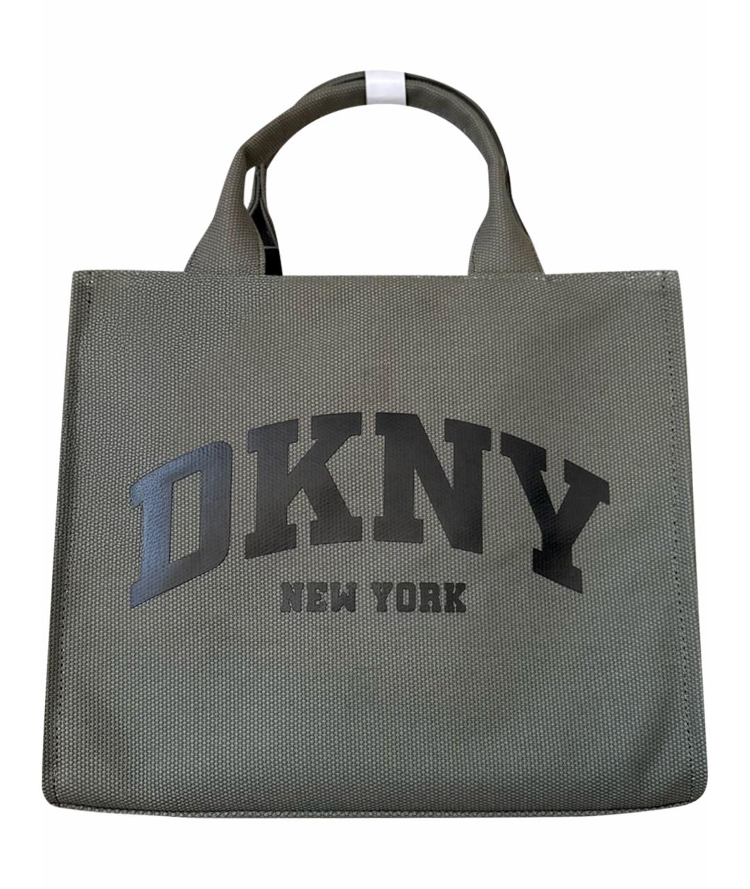 DKNY Хаки хлопковая сумка тоут, фото 1