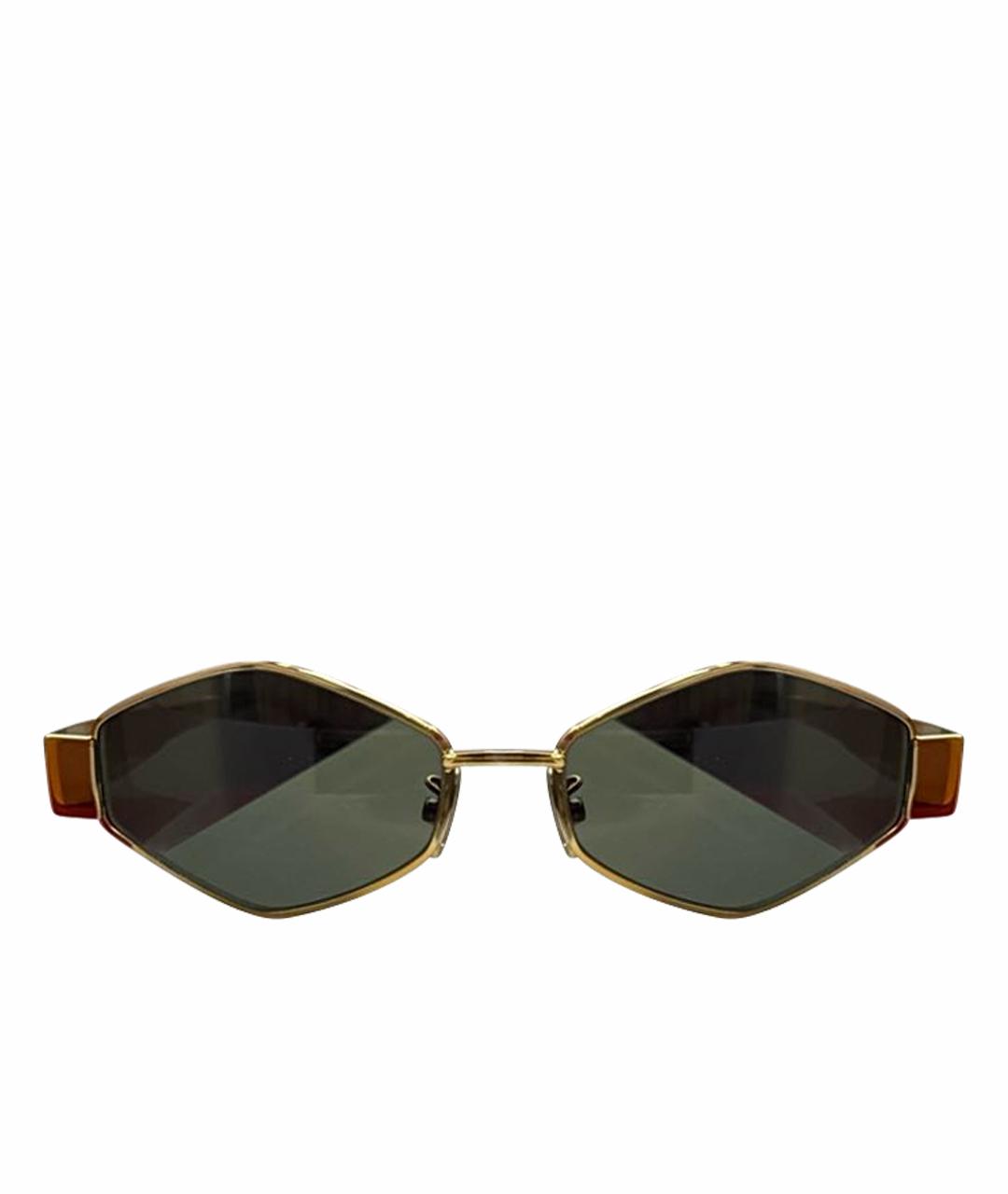 CELINE Золотые металлические солнцезащитные очки, фото 1