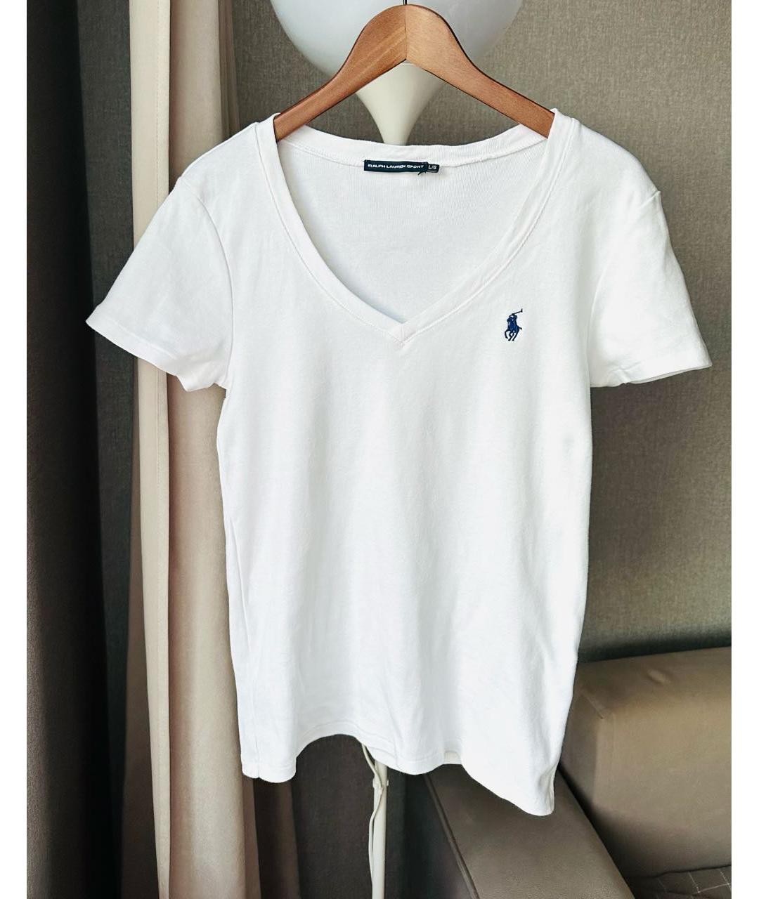 RALPH LAUREN Белая хлопковая футболка, фото 6
