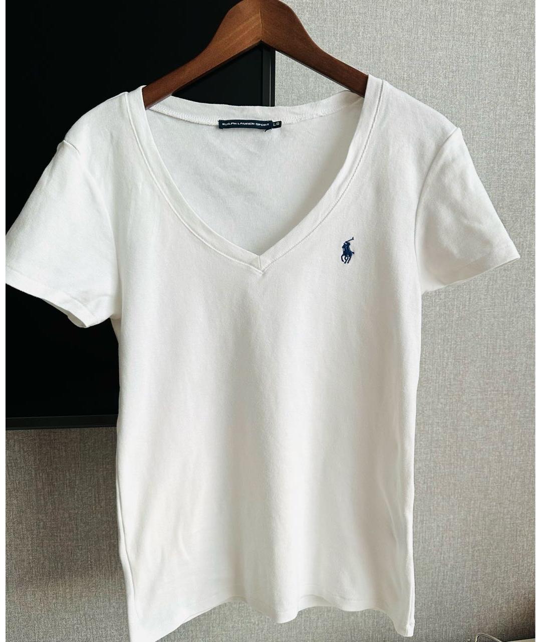 RALPH LAUREN Белая хлопковая футболка, фото 5