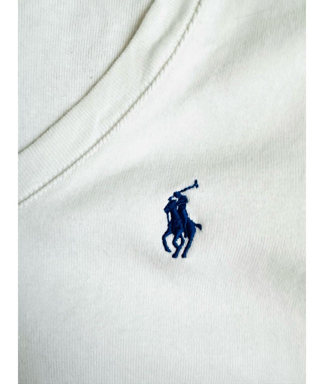 RALPH LAUREN Белая хлопковая футболка, фото 4