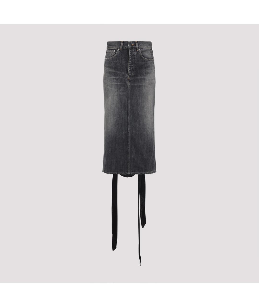 BALENCIAGA Серая хлопковая юбка миди, фото 2