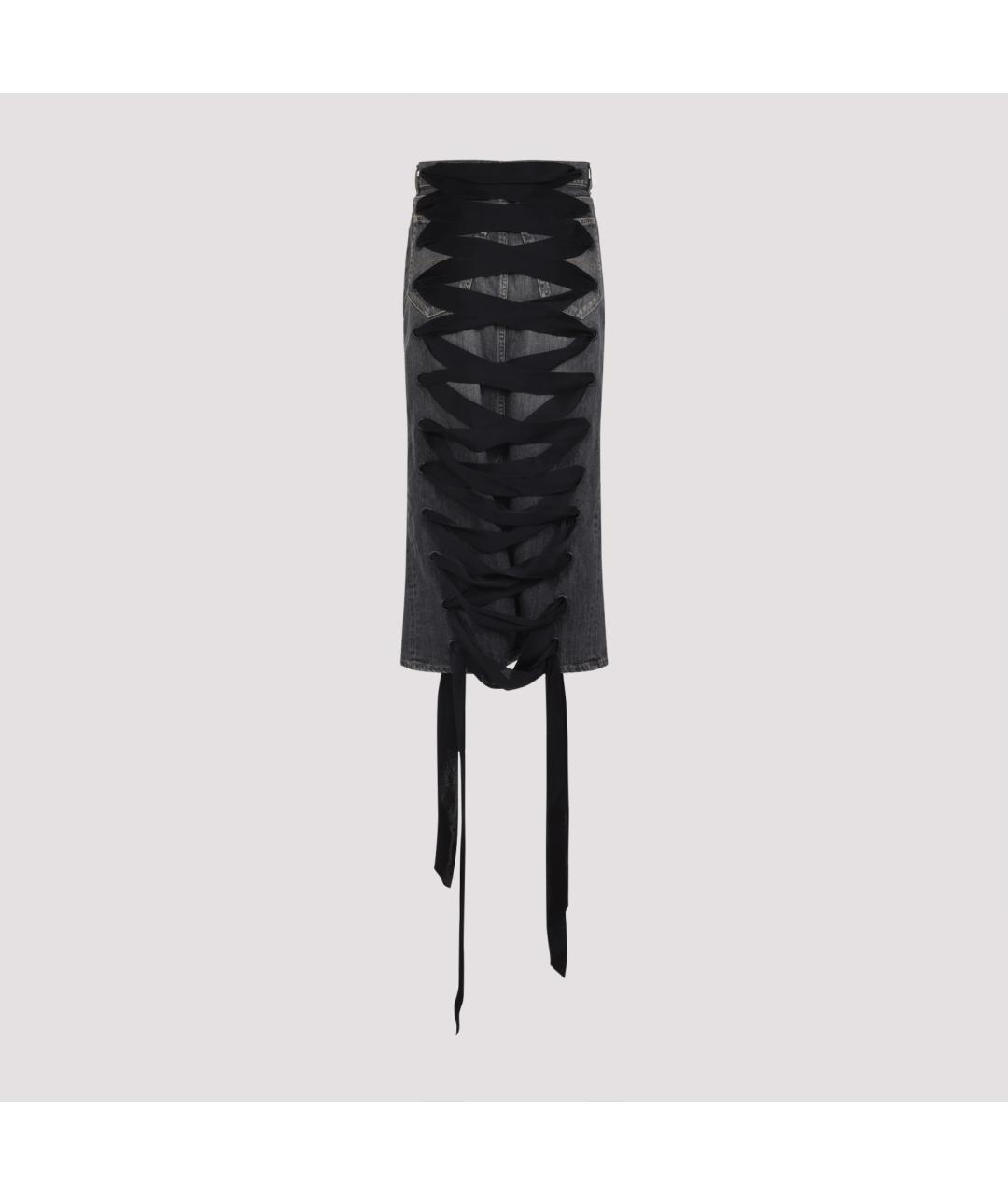 BALENCIAGA Серая хлопковая юбка миди, фото 3