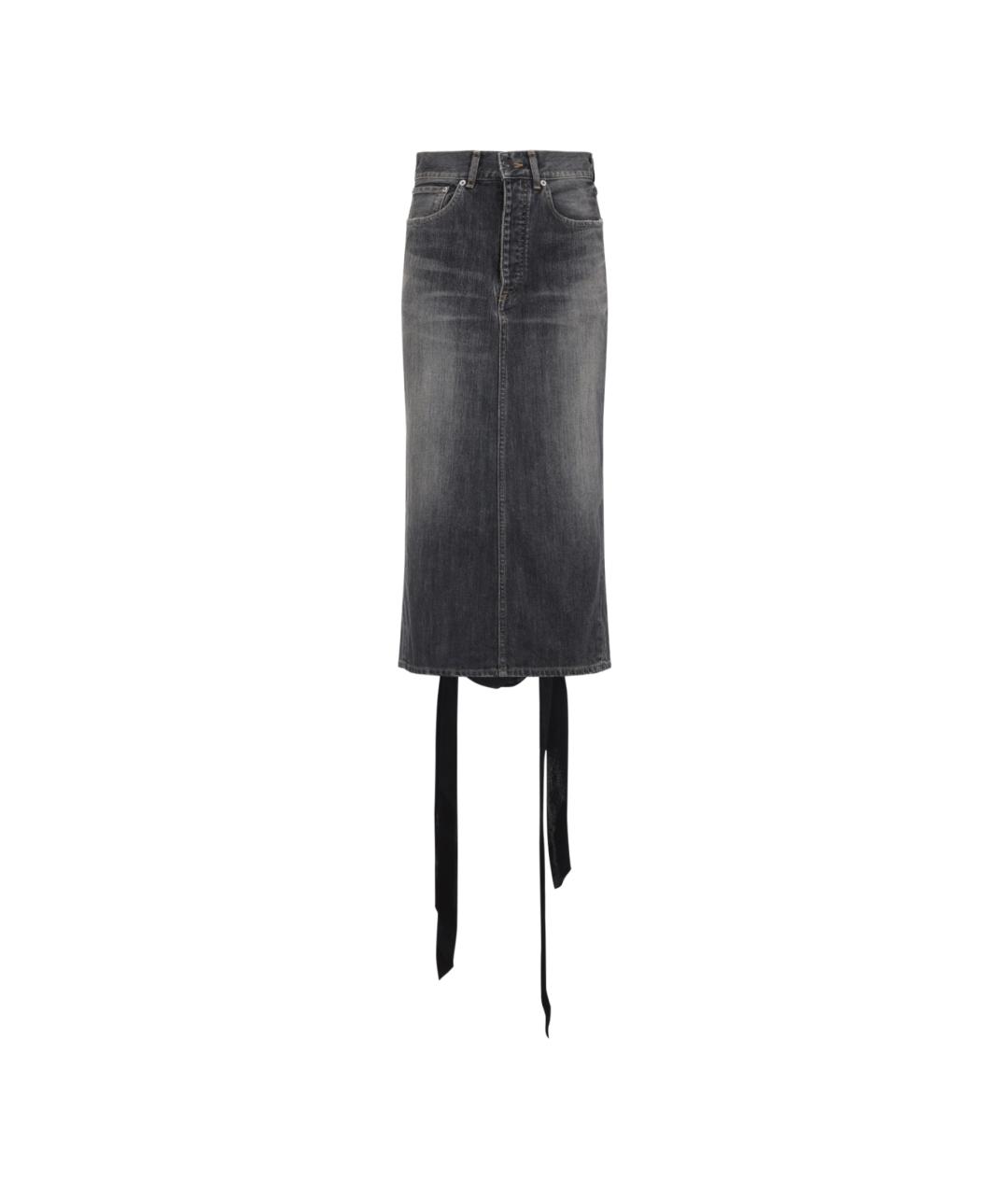 BALENCIAGA Серая хлопковая юбка миди, фото 1