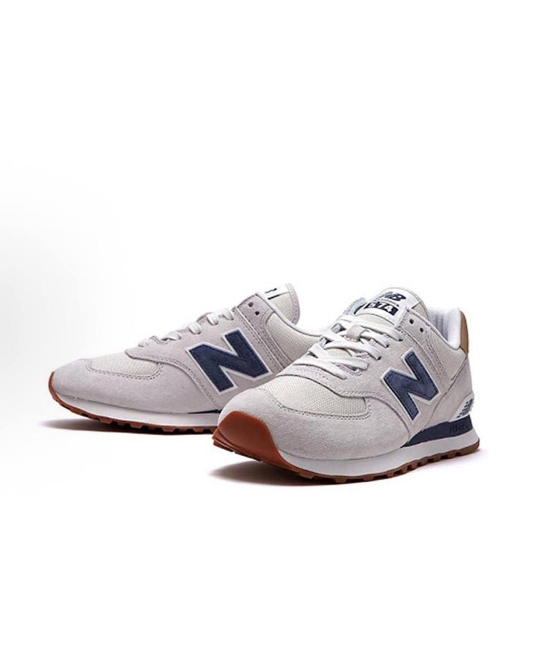 NEW BALANCE Серые замшевые низкие кроссовки / кеды, фото 2
