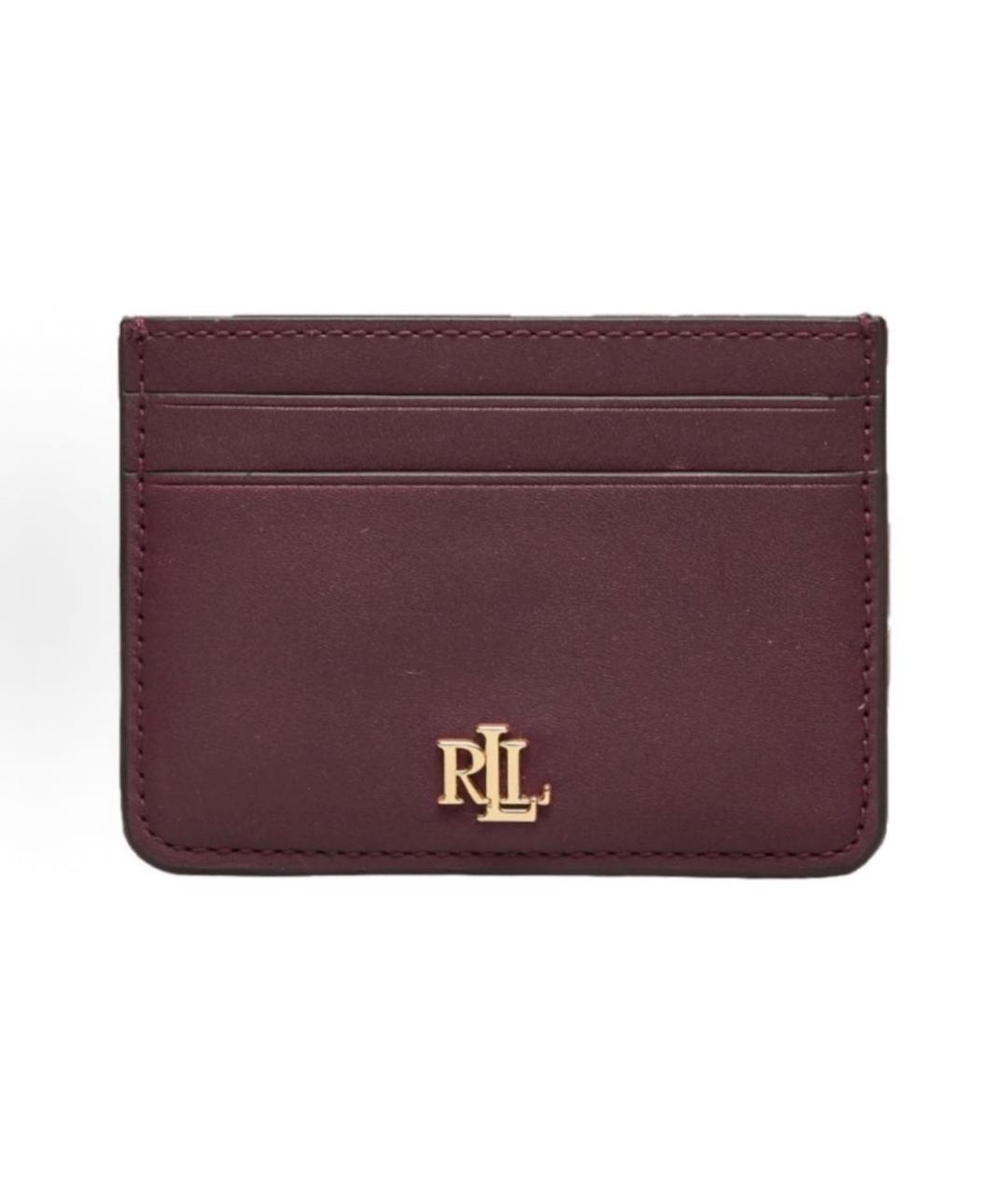 RALPH LAUREN Бордовый кожаный кардхолдер, фото 6