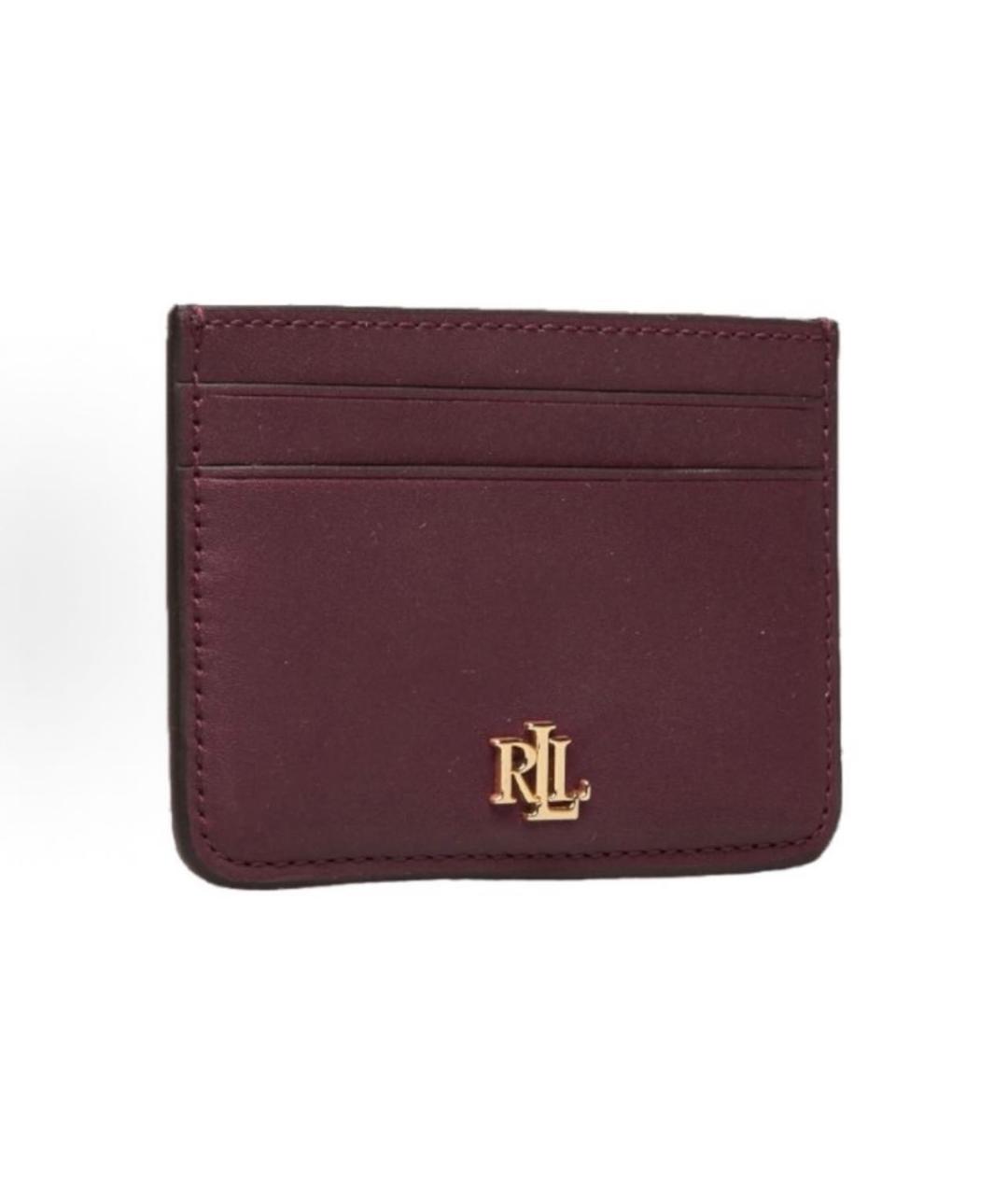 RALPH LAUREN Бордовый кожаный кардхолдер, фото 2