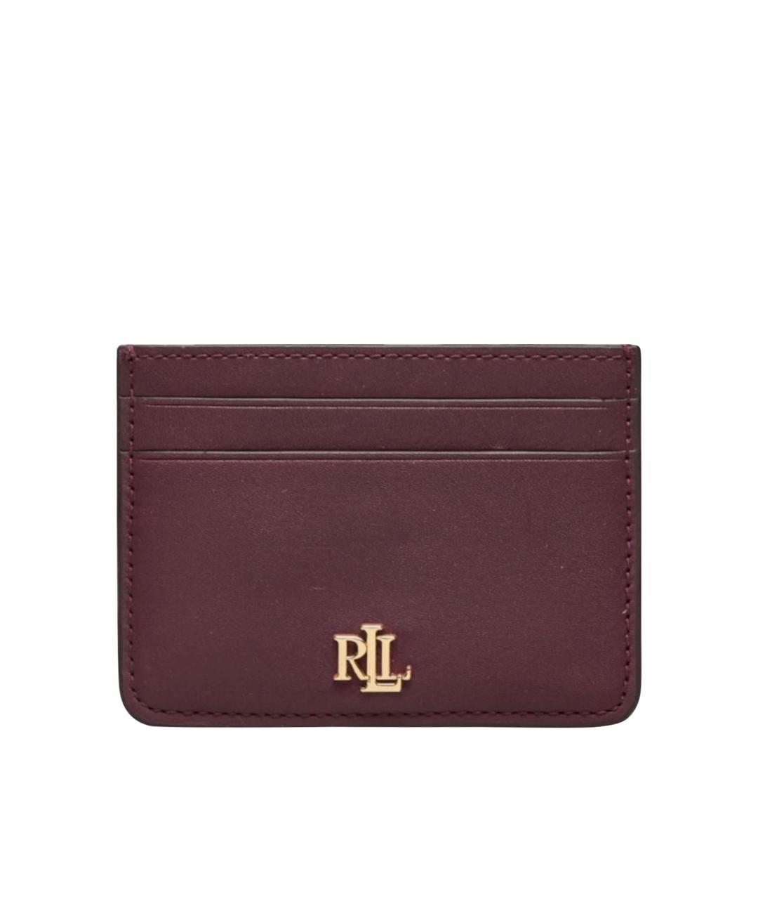 RALPH LAUREN Бордовый кожаный кардхолдер, фото 1
