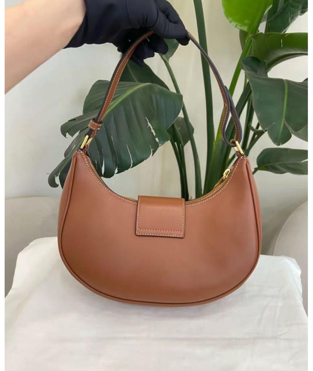 CELINE Коричневая кожаная сумка через плечо, фото 3
