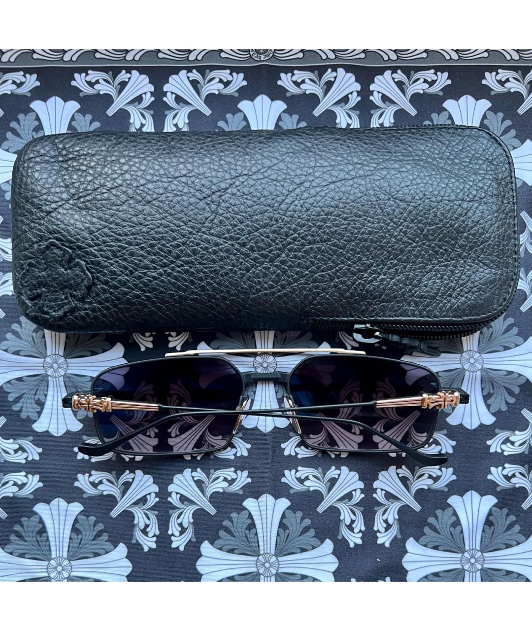 CHROME HEARTS Черные металлические солнцезащитные очки, фото 8