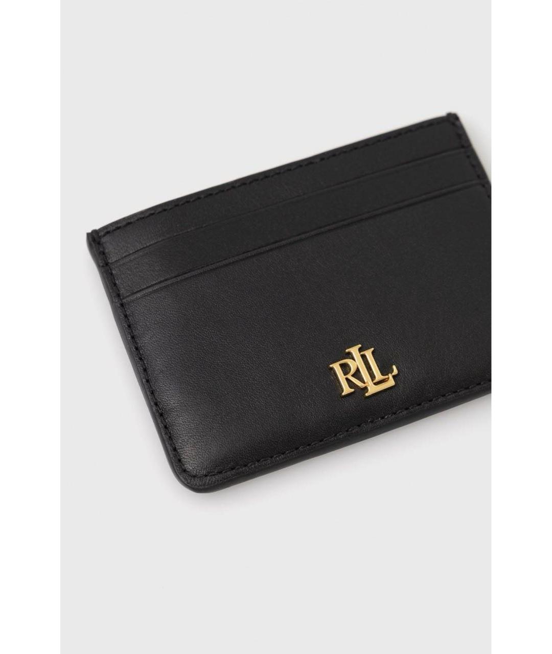 RALPH LAUREN Черный кожаный кардхолдер, фото 3