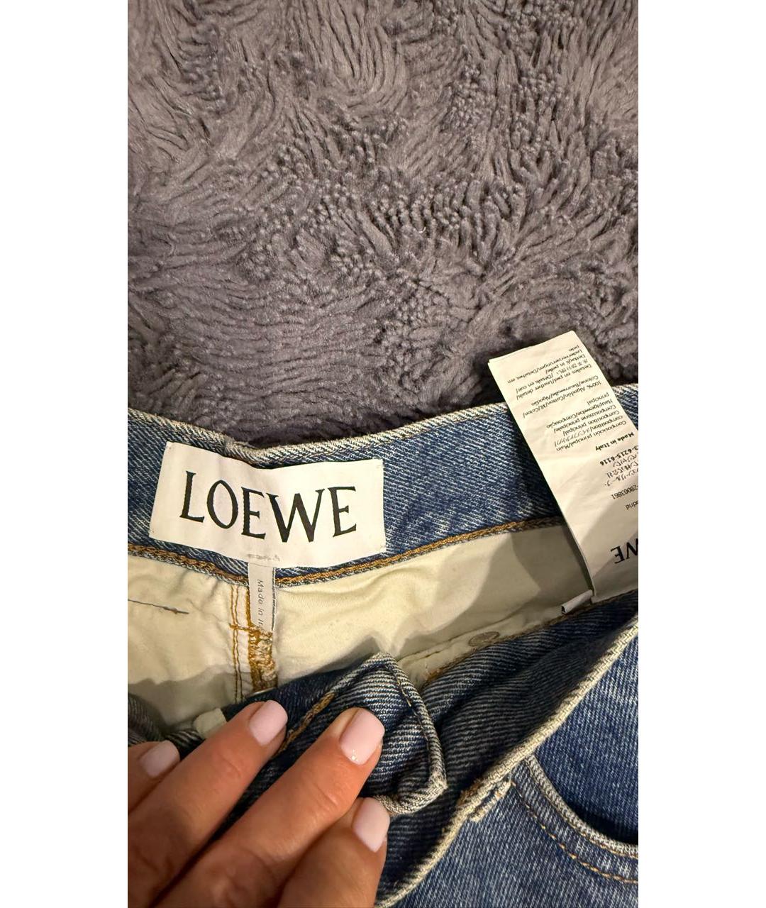 LOEWE Синие хлопковые прямые джинсы, фото 2