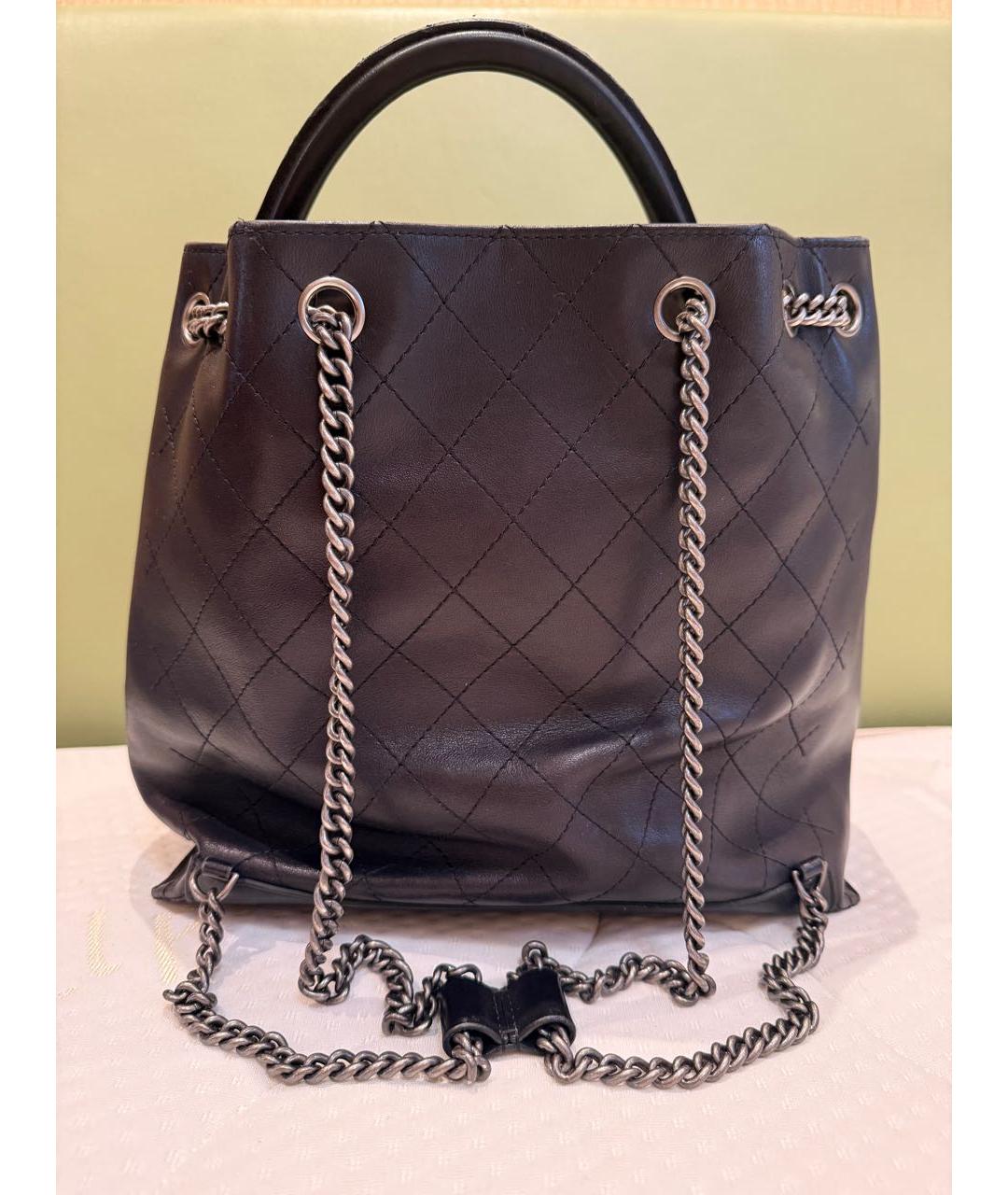 CHANEL Черный кожаный рюкзак, фото 3