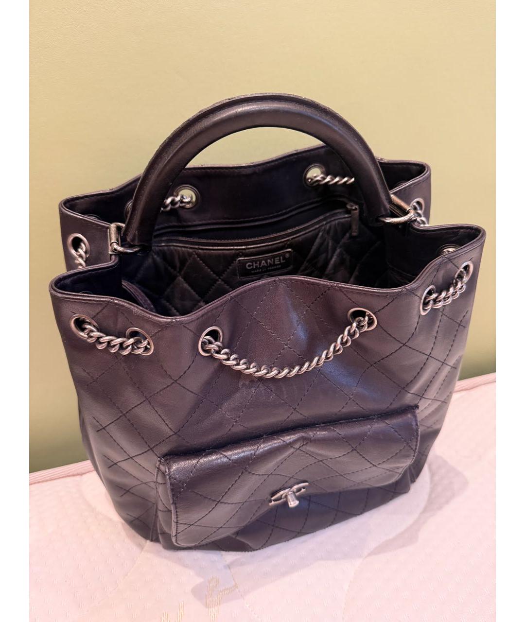 CHANEL Черный кожаный рюкзак, фото 2