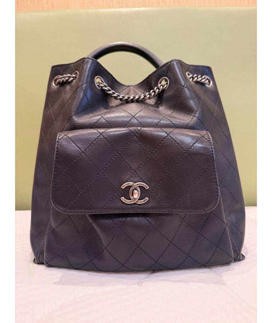 CHANEL Черный кожаный рюкзак, фото 5