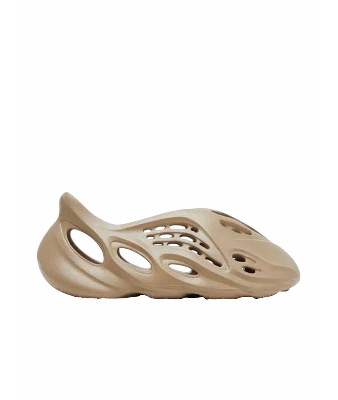 ADIDAS YEEZY Коричневые резиновые низкие кроссовки / кеды, фото 1