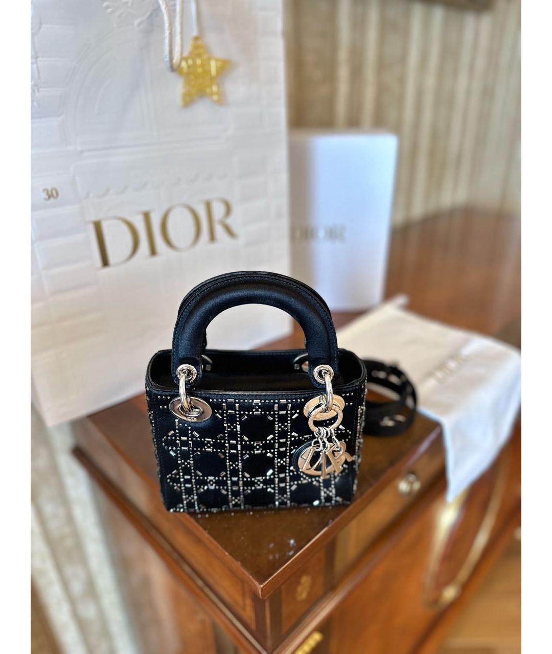 CHRISTIAN DIOR Черная тканевая сумка с короткими ручками, фото 5
